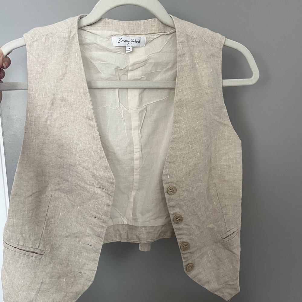 Emory Park Cream Linen Vest